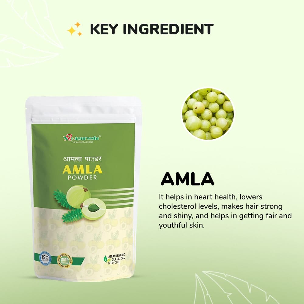 100% Natural Amla Powder- For Wrinkle Free Skin and Shining Hair