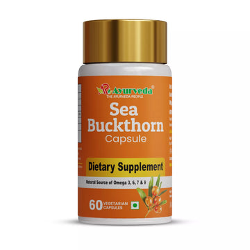 AR Ayurveda Sea Buckthorn Fruit Extract Capsules 800 mg-Natural Source of Omega 3, 6, 7, & 9